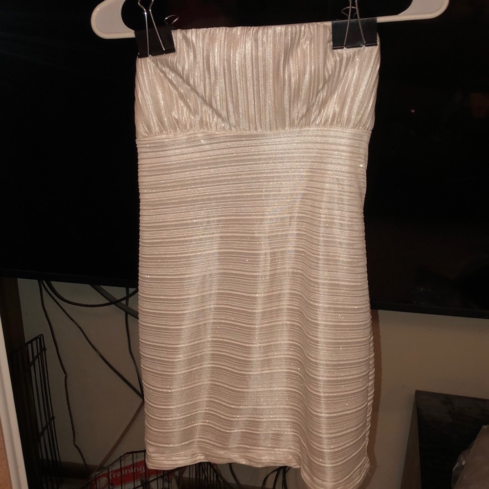 White strapless tube dress